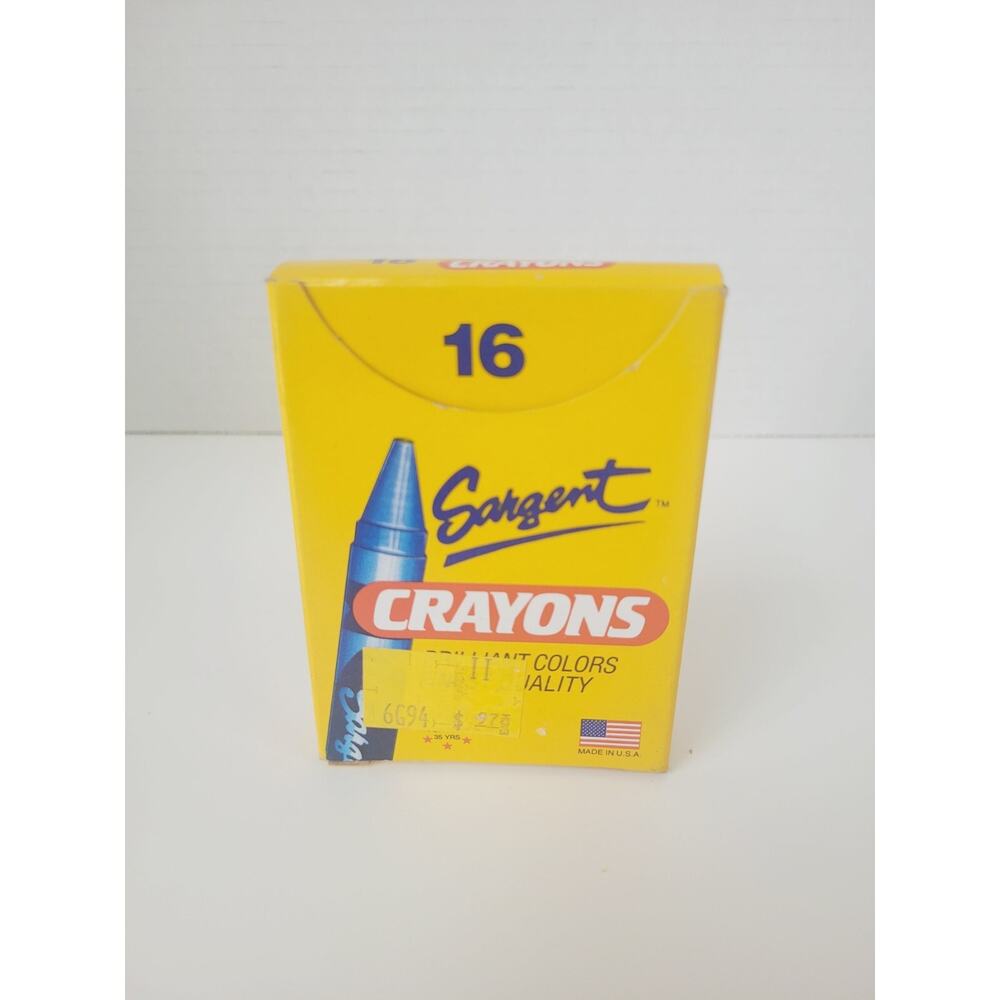 Sargent 16 Crayons New Never Used Made In USA Vintage